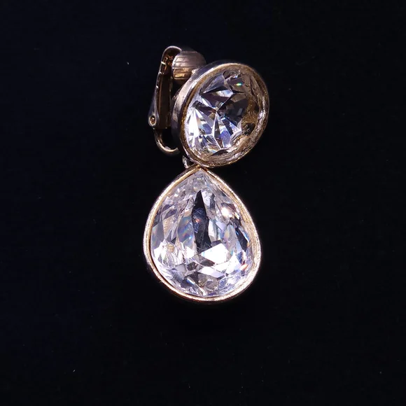 Kenneth Jay Lane Gold and Silver Crystal Earrings - Picture 4 of 14
